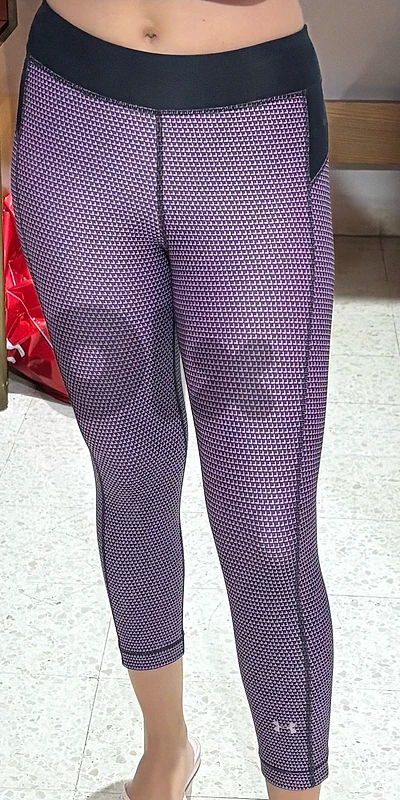 Under Armour Purple Patterned Cropped Workout Leggings