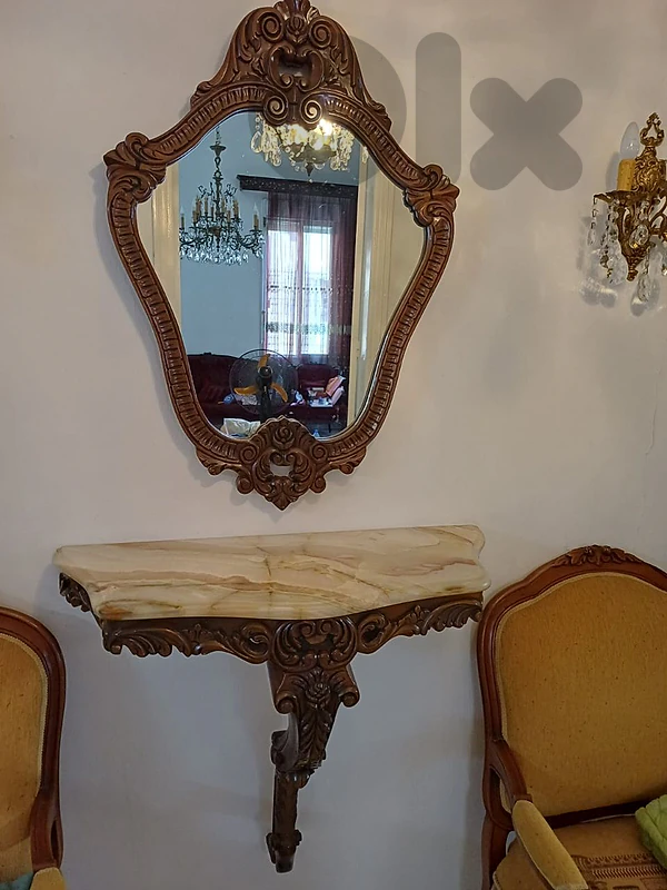 console antique with mirror كونسول قديم و مراية