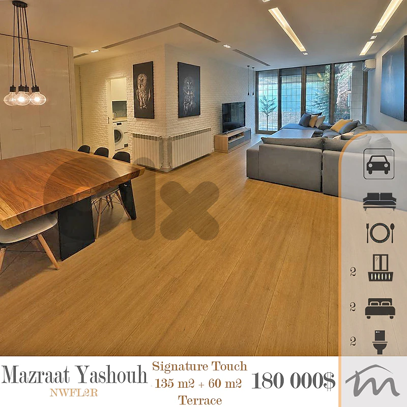 Mazraat Yashouh | Signature Touch | Furnished 135m² + 60m² Terrace