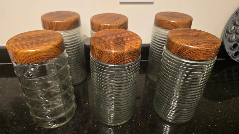 Glass Jars with wooden lids