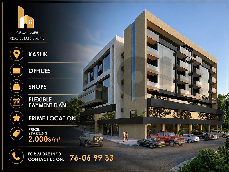 Flexible Payment Plan over 2 years Offices&Shops for sale Kaslik