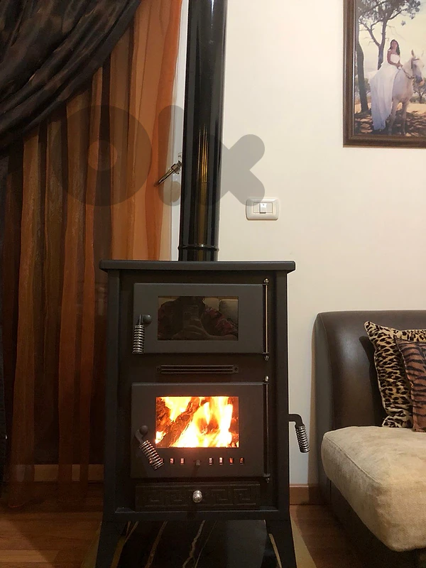wooden fireplace