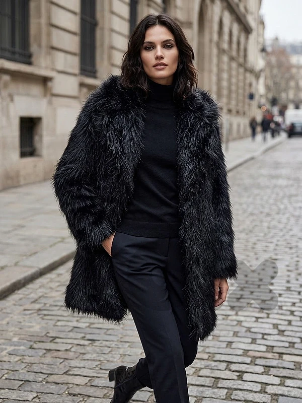 black fur coat