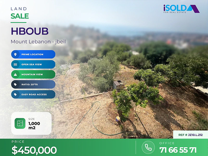 Prime Land For Sale in Hboub