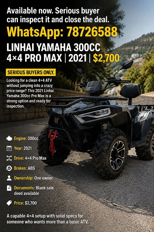 LINHAI YAMAHA 300CC 4×4 PRO MAX | 2021 | $2,700