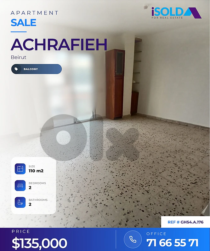 A 110 m2 apartment for sale in Achrafieh A 110 m2 apartment for sale in Achrafieh