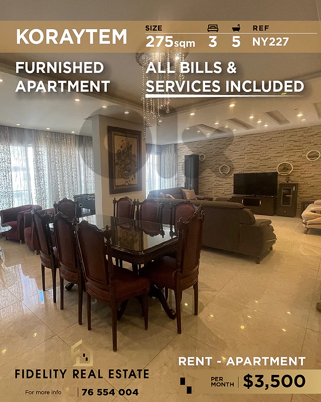 Apartment for rent in Koraytem NY227 شقة مفروشة للإيجار في قريطم Apartment for rent in Koraytem NY227 شقة مفروشة للإيجار في قريطم