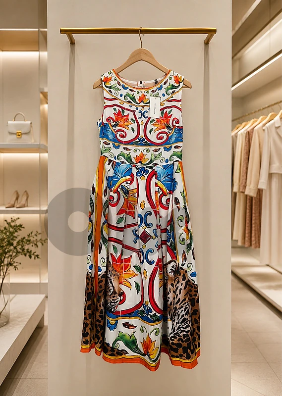 MAJOLICA PATTERN DRESS NEW IN TAG