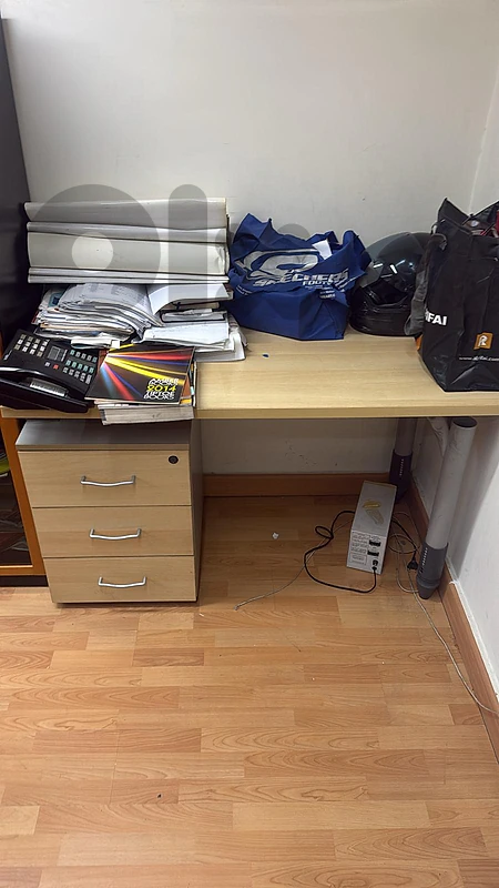 Modern Light-Oak Computer Desk with Integrated 3-Drawer Pedestal