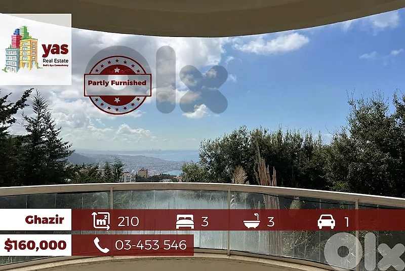 Ghazir 210m2 | 100m2 Terrace/Garden | Luxurious | Partly Furnished |IV