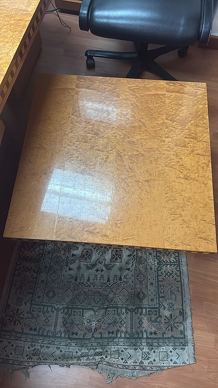 Vintage Burl Wood Square Coffee/Side Table with Inlaid Trim