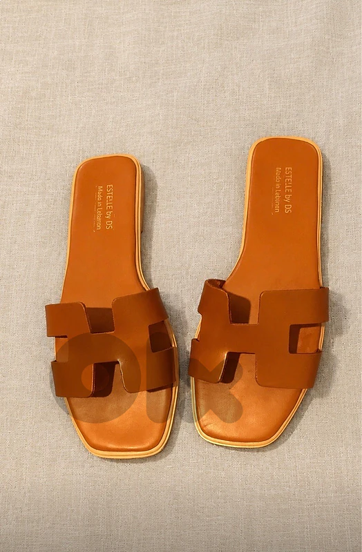 caramel brown flat sandal