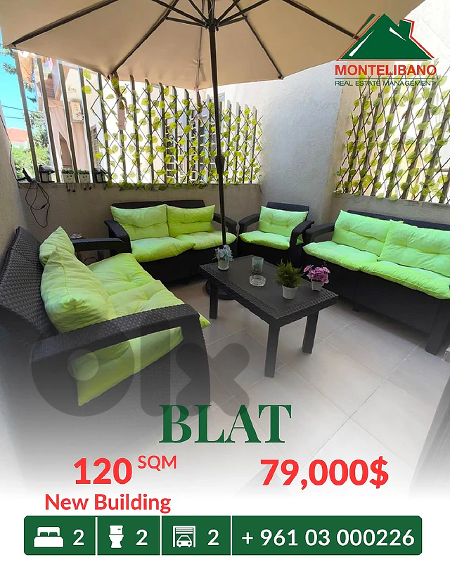 120 sqm Apartment in New Building For Sale in Blat بلاط