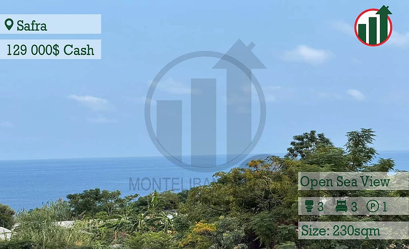 Duplex for Sale in Safra with Open Sea View !!