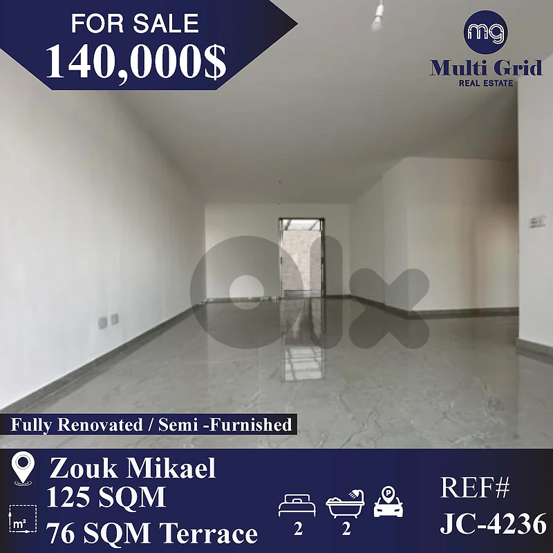JC-4236 Apartment For Sale in Zouk Mikael شقة للبيع في ذوق مكايل