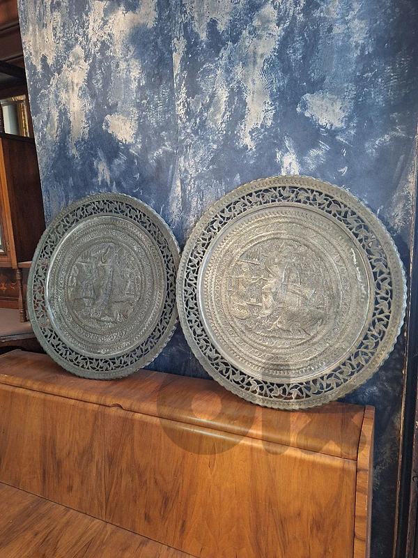 pair of antique persian wall plates