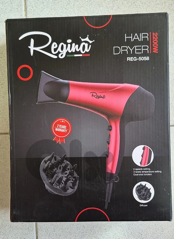 Regina 2200W Hair Dryer with Diffuser (Model REG-5058)