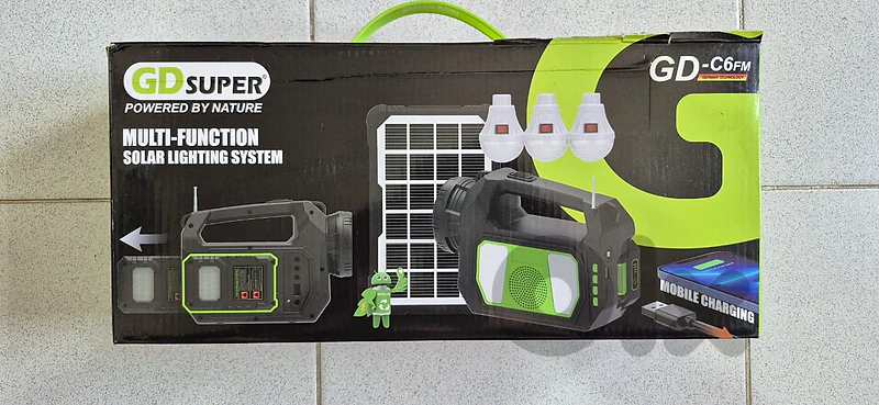 GD SUPER Multi-Function Solar Lighting System (GD-C6FM) with Power Ban