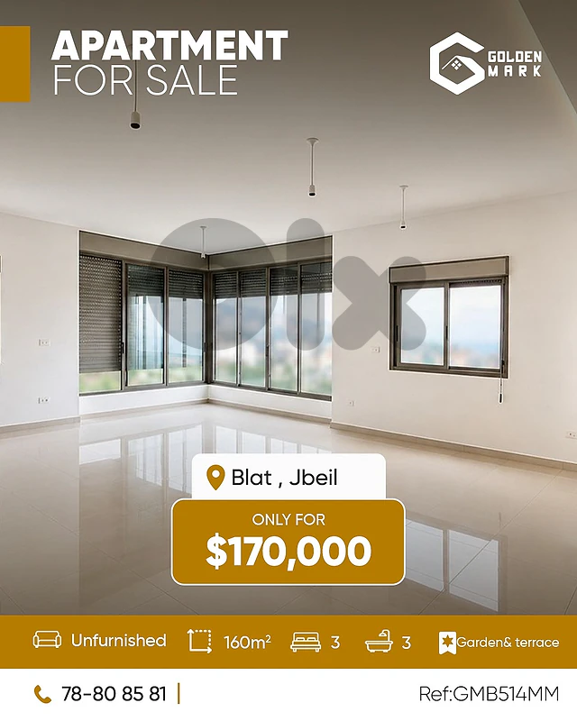 GMB514MM -  Apartment For Sale in Blat Near LAU - شقة للبيع في بلاط -