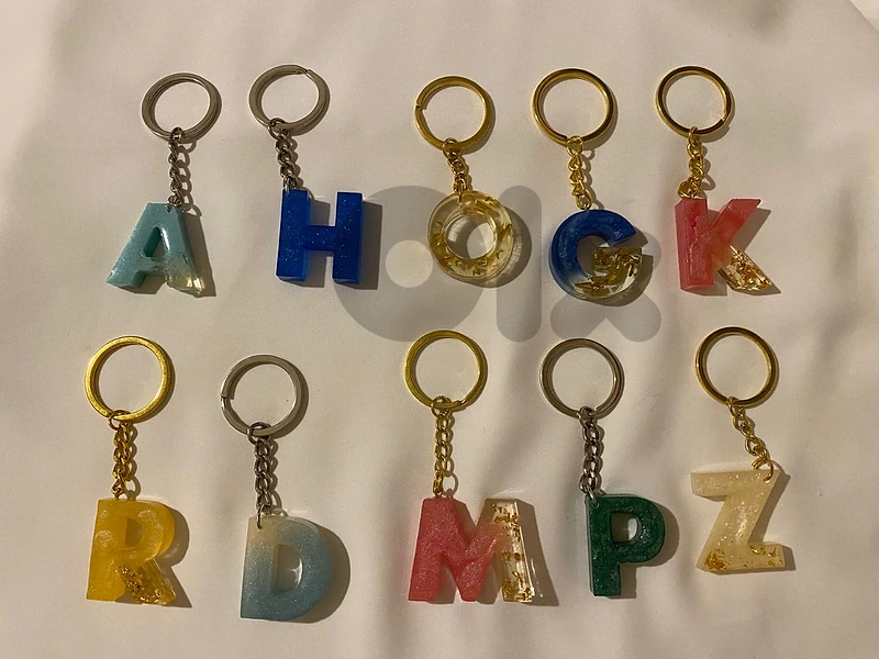 Resin letter keychains A-Z
