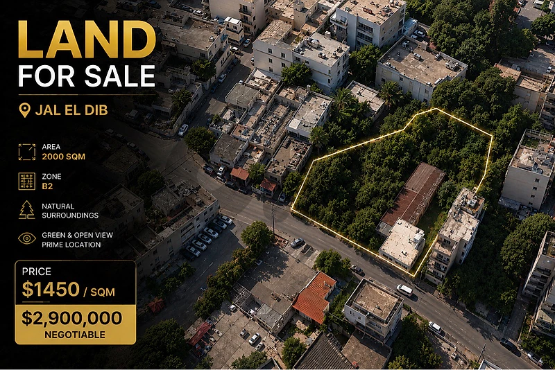 Prime Land Jal Dib | 2000SQM |Zone B2 | 1450$/SQM Negotiable Prime Land Jal Dib | 2000SQM |Zone B2 | 1450$/SQM Negotiable