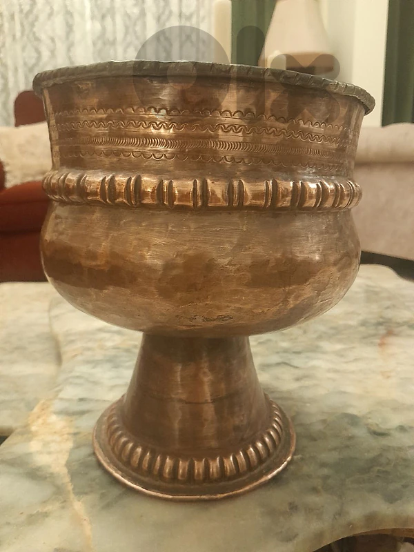 حوض نحاس أنتيك قديم جدا نقش يدوي
