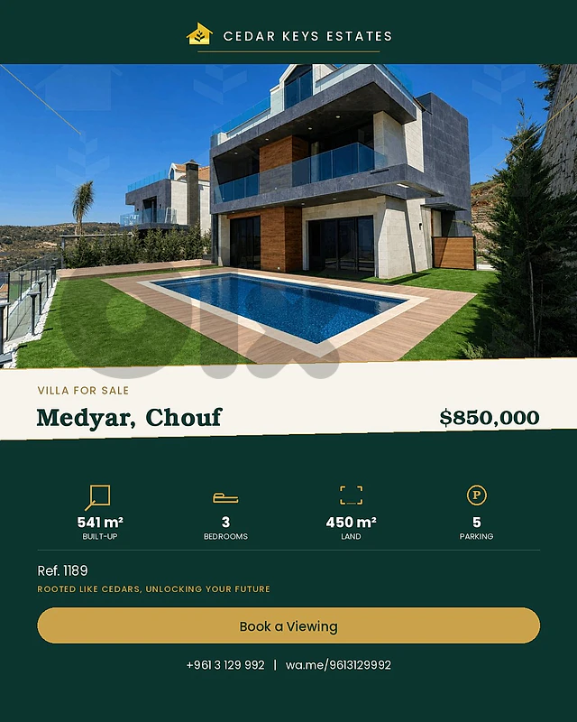 Villa For Sale — Medyar, Chouf