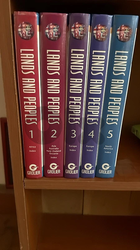 Grolier "Lands and Peoples" 5-Volume Hardcover Encyclopedia Set