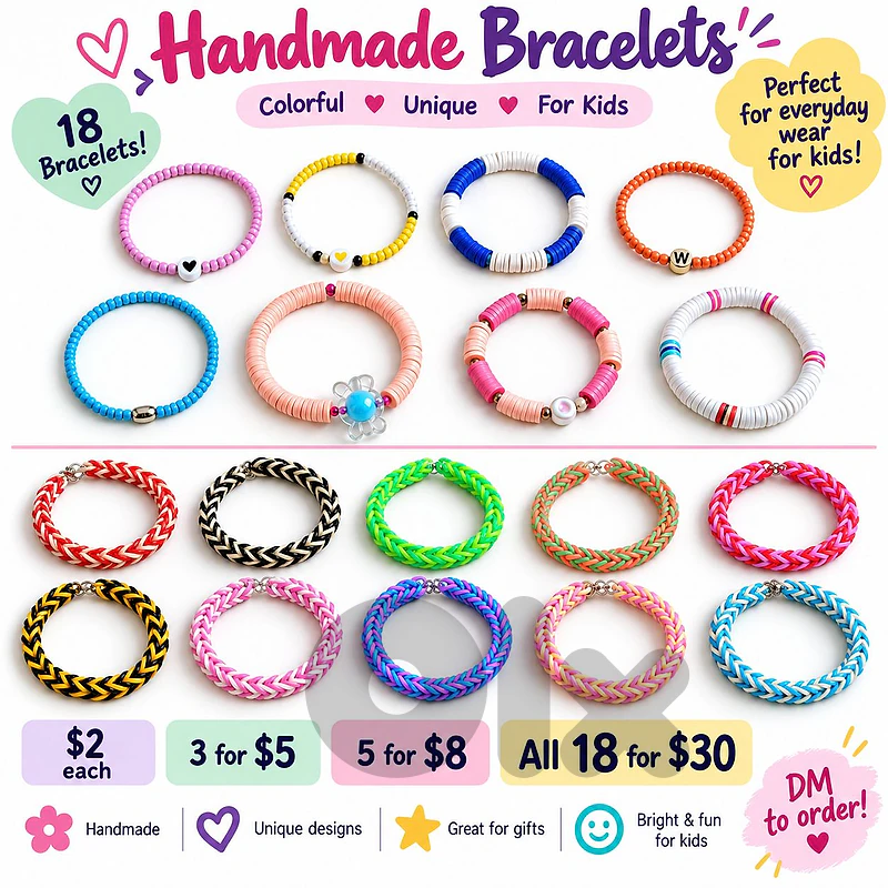 Bracelets for sale (18), handmade , all 30$