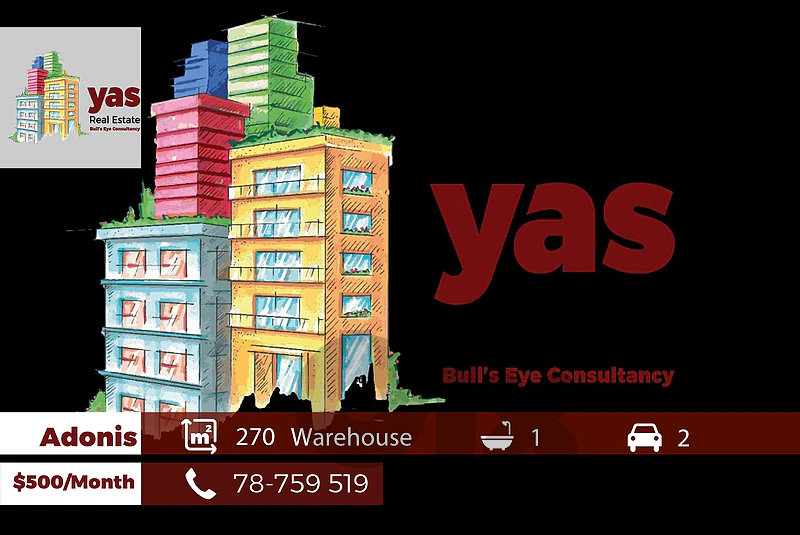 Adonis 270m2 | Warehouse | Rent | Active Street | Partial View | YV