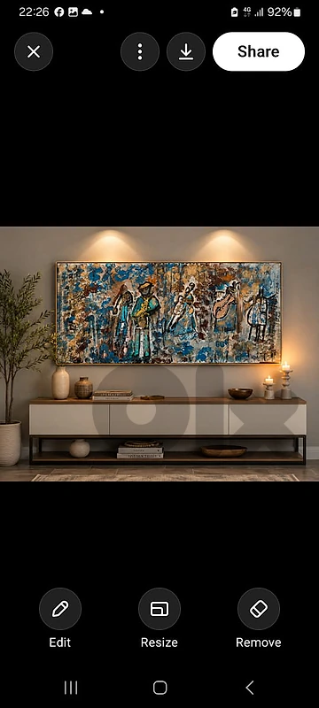 رسم زيتي لوحه لسعر ى مغري  كانت 150$صارت 120$ لوحه مميزه