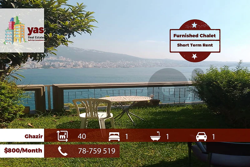 Ghazir 40m2 | 10m2 Terrace | Furnished Chalet | Prime Location | MCH