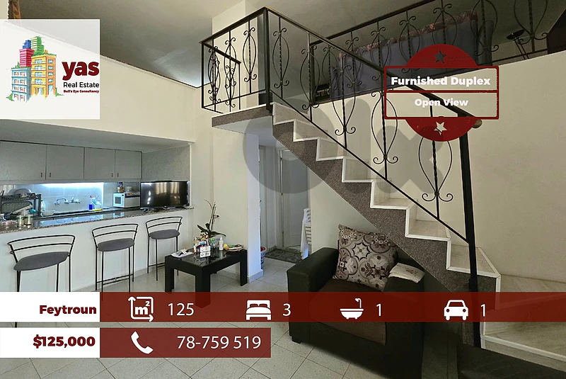 Feytroun 125m2 | Furnished Duplex | Prime Location | Quiet Street | DA