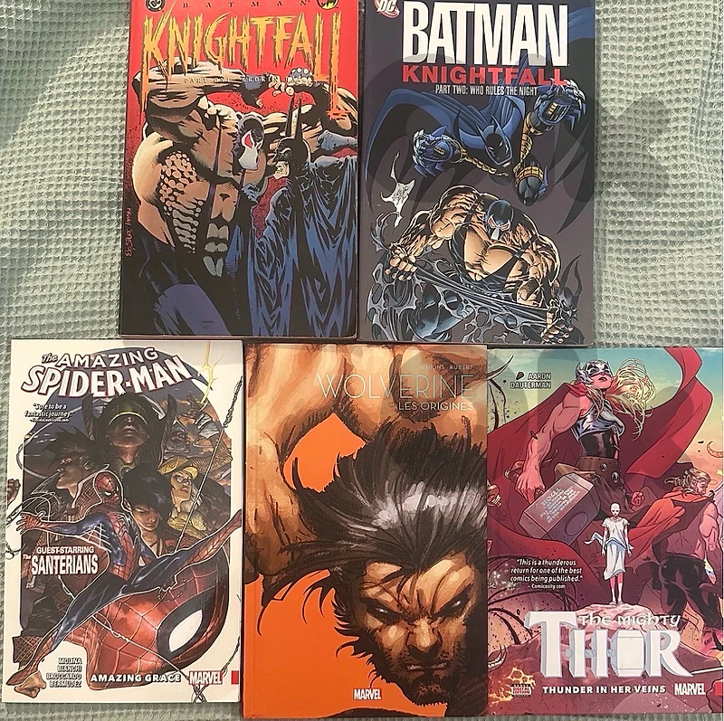 comic books Marvel Dc superheroes spiderman batman thor wolverine book
