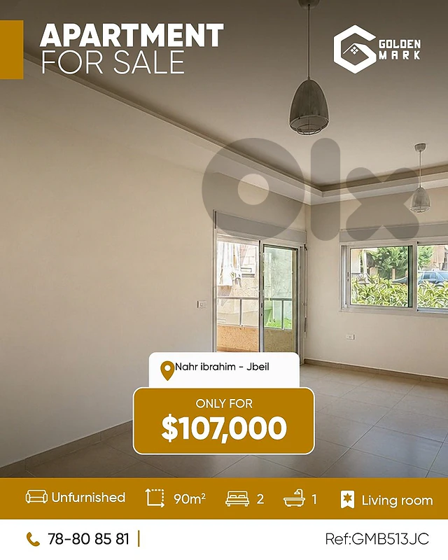 GMB513JC  Apartment For Sale In Nahr Ibrahim  شقة للبيع في نهر إبراهيم