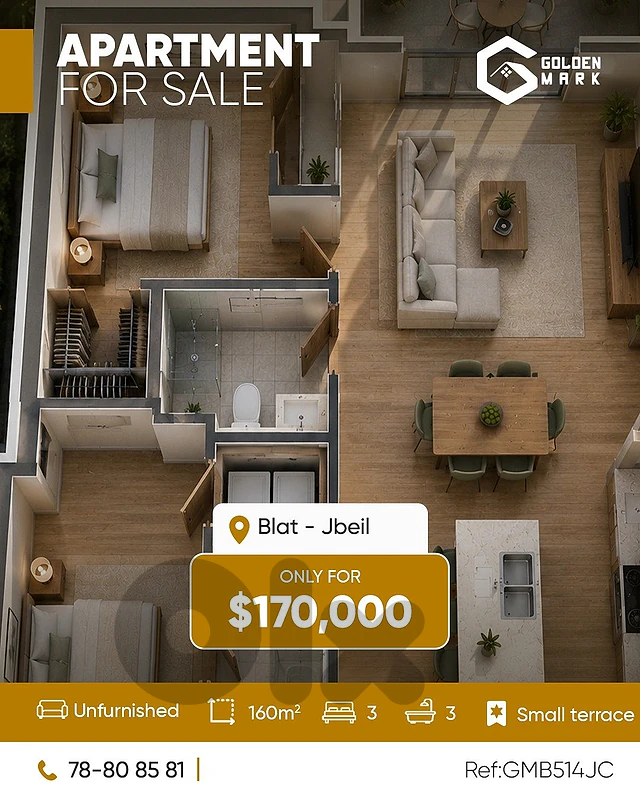 GMB514JC- Apartment For Sale In Blat  - شقة للبيع في بلاط