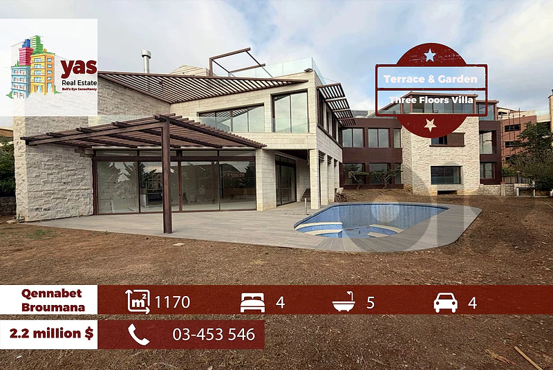 Qennabet Broumana 1170m2 | Thrree Floors Villa | Pool | Garden | TCH