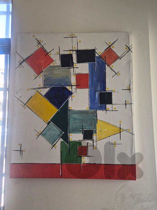 Large Signed Modern Abstract Canvas Painting – 2008 Original