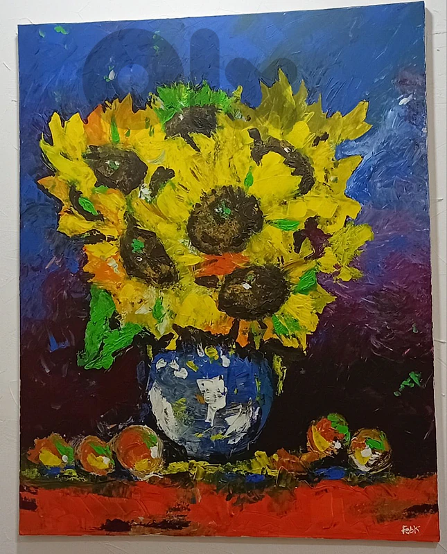 original signed acrylic painting  125 x 100 cm