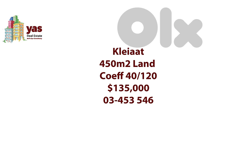 Kleiaat 450m2 | Land | Coeff 40/120 | Prime Location | WA