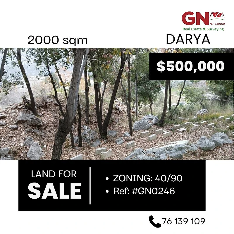 Land in Darya 2000m² ONLY for 500K في دريا