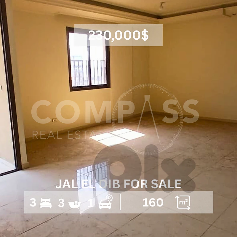 Apartment for sale in jal el dib 160 sqm