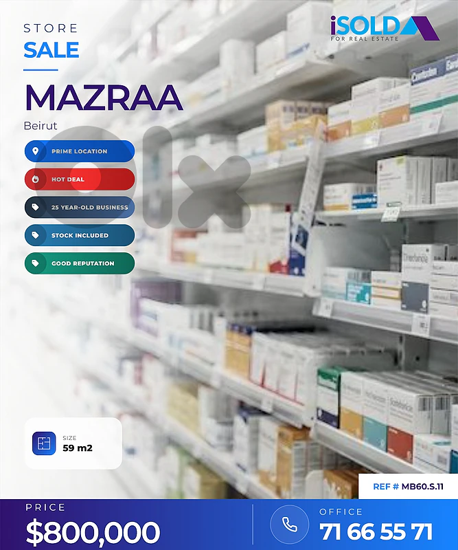 Pharmacy Business+Store 4Sale In Cornish al mazraa - كورنيش المزرعة