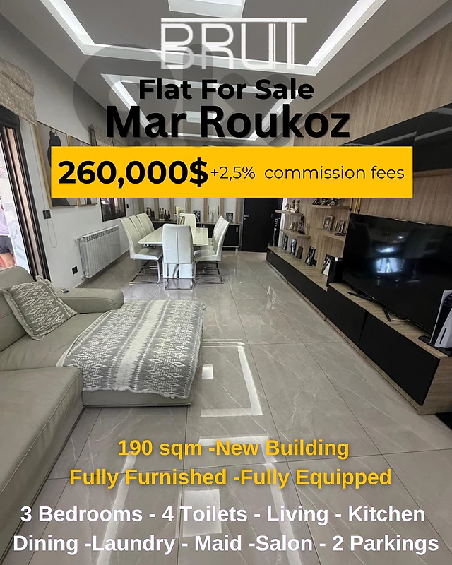 190 sqm Fully furnished apartment dor sale -High end -Upgraded