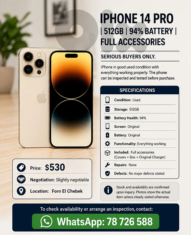 IPHONE 14 pro | 512GB | 94% BATTERY | FULL ACCESSORIES
