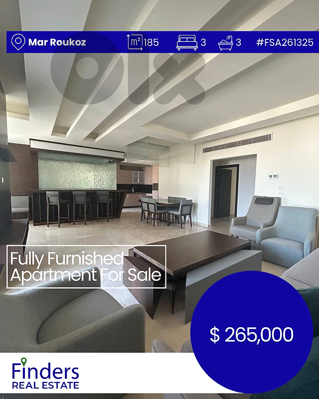 Apartment for sale in Mar Roukoz! شقة للبيع في مار روكز!