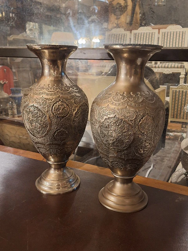 pair of persian handmade large vases