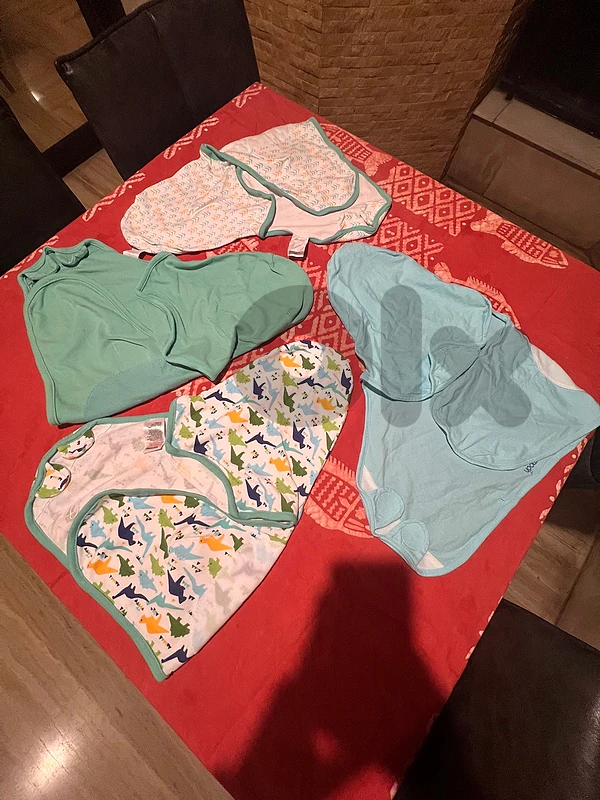 SwaddleMe Summer Infant Cotton, Pack of 4, oragami dino, 0-3 mo.