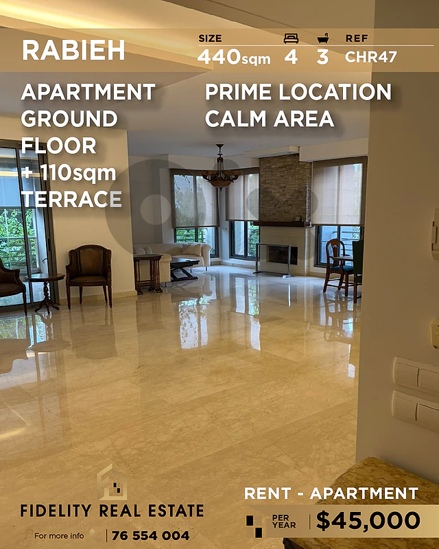 Apartment for rent in Rabieh CHR47 شقة للإيجار في رابيه