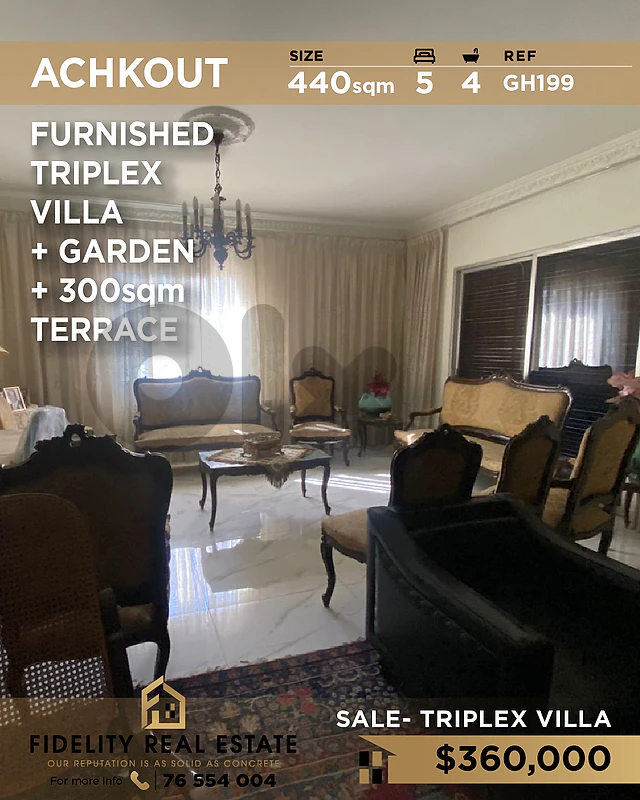 Villa for sale in Achkout GH199 فيلا  للبيع في عشقوت